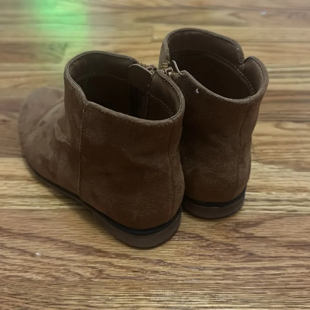 Cat & Jack Ankle Boot Bootie Brown Tan Faux Suede Girls Toddler Size 10